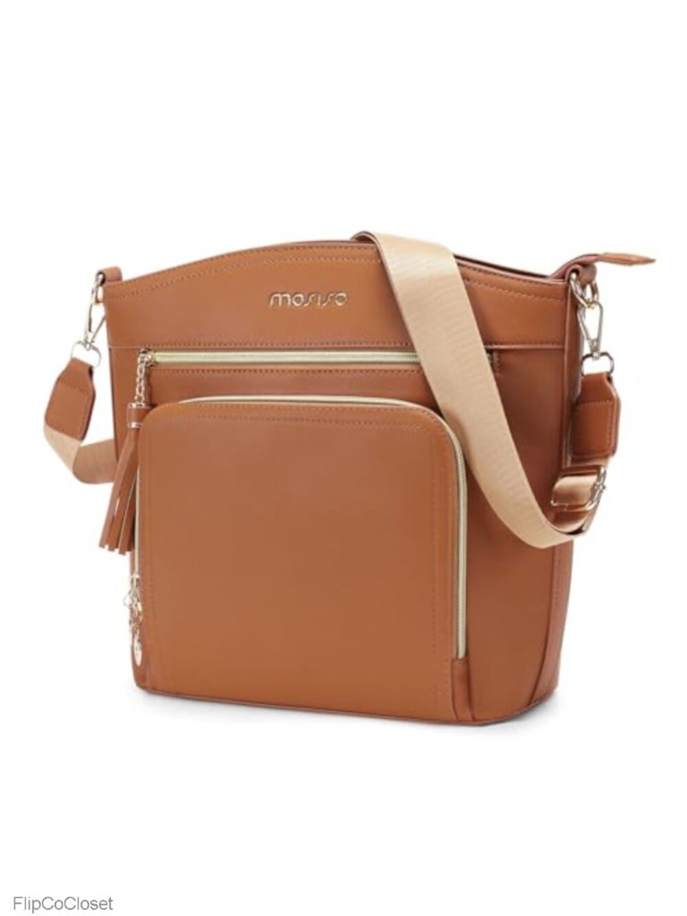 MOSISO Waterproof PU Leather Crossbody Bag Sling Tablet Compartment